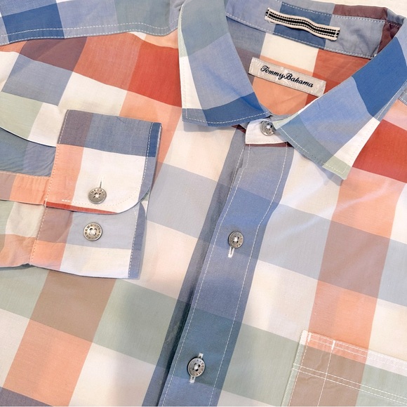 Tommy Bahama Other - Tommy Bahama Long Sleeve‎ Paradise Poplin Check Camp Shirt Men's Large Cotton